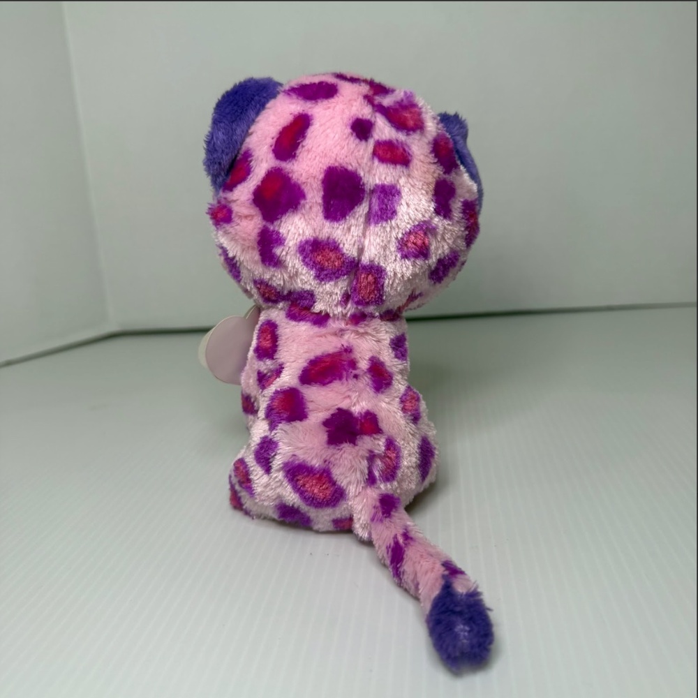 GLAMOUR the PINK PURPLE LEOPARD - Ty 6" Beanie Boos - NEW with TAGS Glitter Eyes - Picture 3 of 6